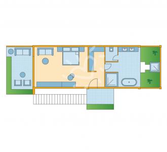 Zimmerskizze Noonu Double Room Economy