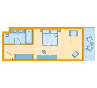 Zimmerskizze Djerba Bahiya Single with Child Double Room Classic Schlafsessel