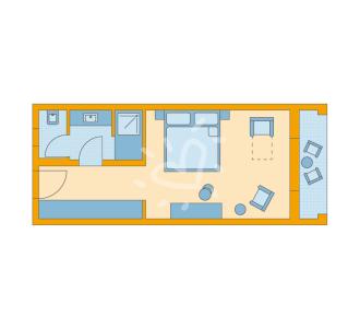 Zimmerskizze Ierapetra Double Room Superior Sea View Schlafsessel