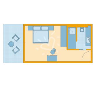 Zimmerskizze Kyllini Double Room Classic Sea Side