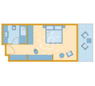Zimmerskizze Nobilis Double Room Classic Main Building Sea Side